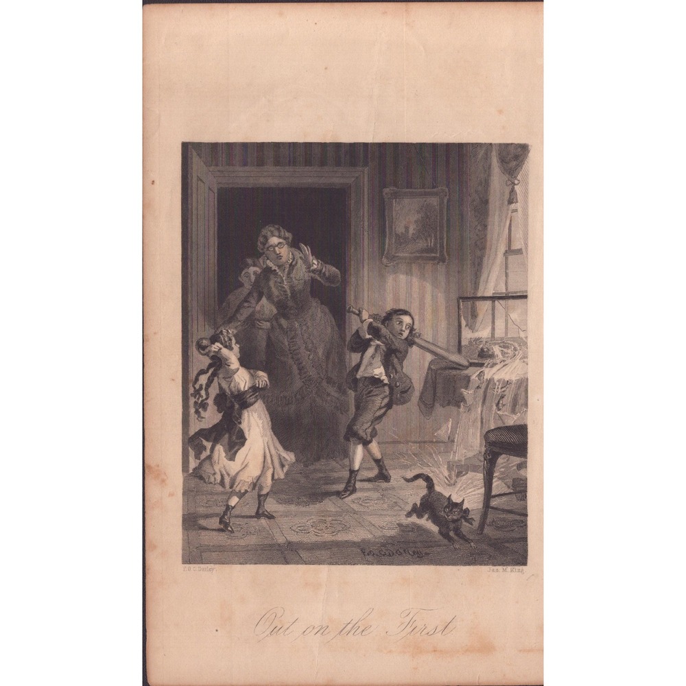 Antique F.O.C. Darley Steel Engraving Out on the First Baseball Victorian Print - Picture 1 of 1